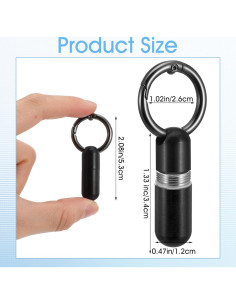 Estuche para Pastillas Ptwola Negro Mini Resistente al Agua 2