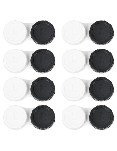 Paquete de 8 Estuches para Lentes de Contacto Dhoptical Negros