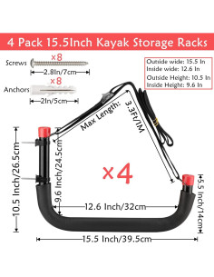 Ganchos de Almacenamiento para Kayak Naikozmo 4 Piezas 100 kg 2