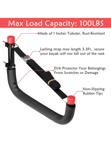 Ganchos de Almacenamiento para Kayak Naikozmo 4 Piezas 100 kg