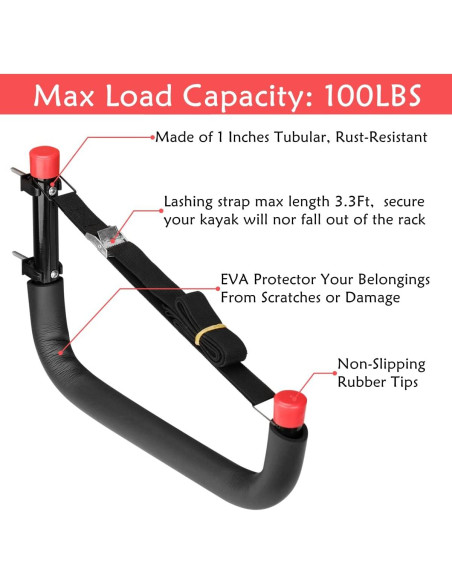 Ganchos de Almacenamiento para Kayak Naikozmo 4 Piezas 100 kg
