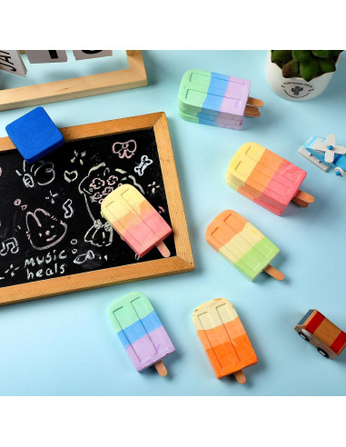 Juego de 24 Piezas de Tiza de Acera Mooliwe Multicolor