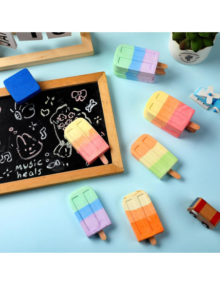 Juego de 24 Piezas de Tiza de Acera Mooliwe Multicolor