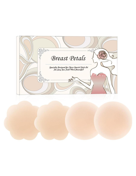 Cubiertas de Pezón MUQU - Pasties Reutilizables Silicona 2 Pares