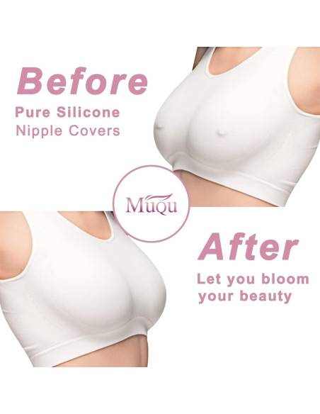Cubiertas de Pezón MUQU - Pasties Reutilizables Silicona 2 Pares