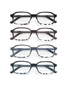 Paquete de 4 Gafas de Lectura Ligeras Yuluki con Bloqueo Luz Azul