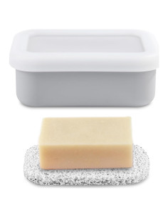 Estuche de Jabón de Viaje PEUTIER Gris Silicona 12x8.4x4.6cm