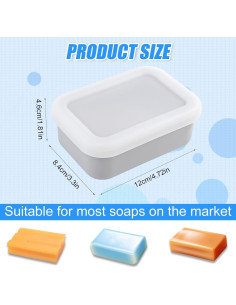 Estuche de Jabón de Viaje PEUTIER Gris Silicona 12x8.4x4.6cm 2