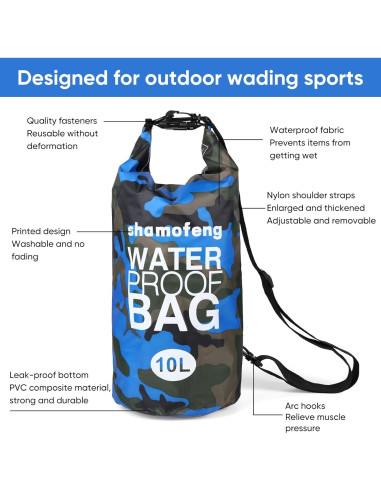 Bolsa Secadora Impermeable 5L Shamofeng Azul con Accesorios