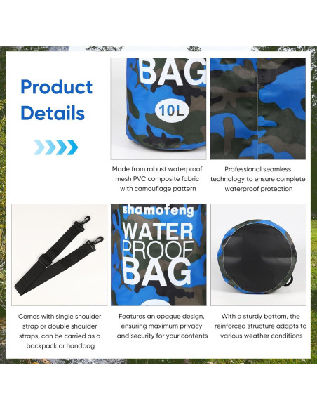 Bolsa Secadora Impermeable 5L Shamofeng Azul con Accesorios