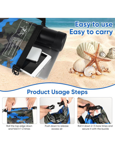 Bolsa Secadora Impermeable 5L Shamofeng Azul con Accesorios