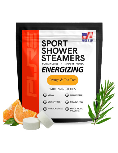 Steamers de Ducha Energizantes Pure Athlete - Naranja y Árbol de Té