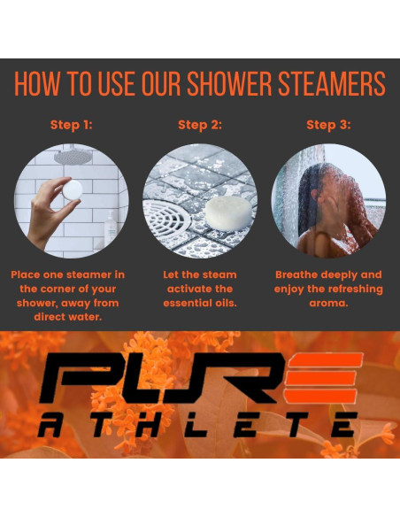 Steamers de Ducha Energizantes Pure Athlete - Naranja y Árbol de Té