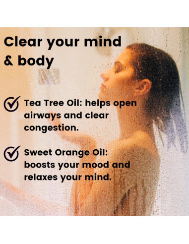 Steamers de Ducha Energizantes Pure Athlete - Naranja y Árbol de Té