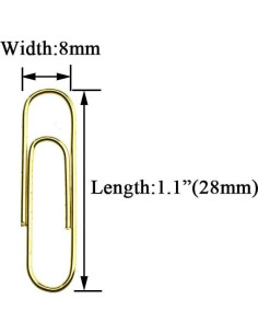Clips de Papel Pesados HAHIYO 28 mm Oro Rosa 300 Piezas 2