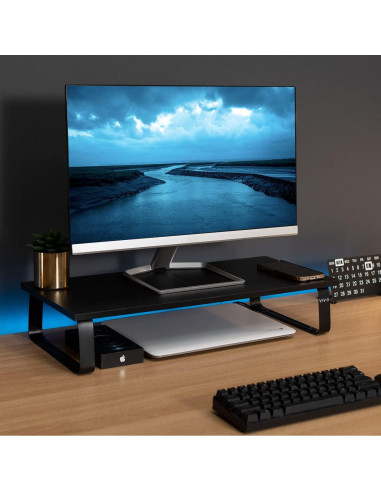 Soporte Elevador para Monitor y Laptop VIVO STAND-V000D 60.4cm Negro