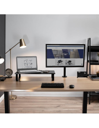 Soporte Elevador para Monitor y Laptop VIVO STAND-V000D 60.4cm Negro