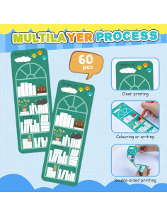 60 Marcadores de Libros Doble Cara Funseeya Multicolor 2