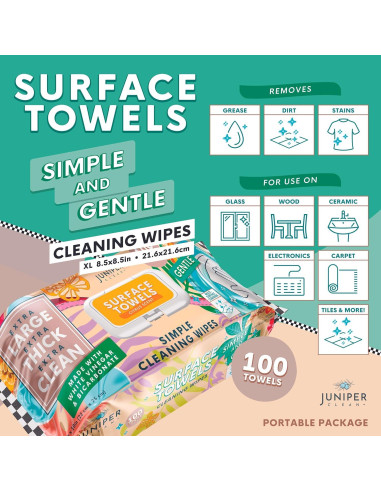 Toallitas de limpieza multiusos Juniper Clean 100 unidades cítricos