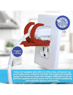 Bloqueo de Enchufe Ajustable Lock Socket Rojo - Seguridad para Niños 2