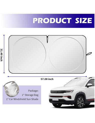 Sombra Plegable para Parabrisas YGDMD 145x80 cm Plata