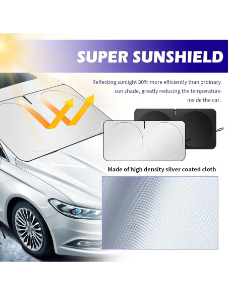 Sombra Plegable para Parabrisas YGDMD 145x80 cm Plata