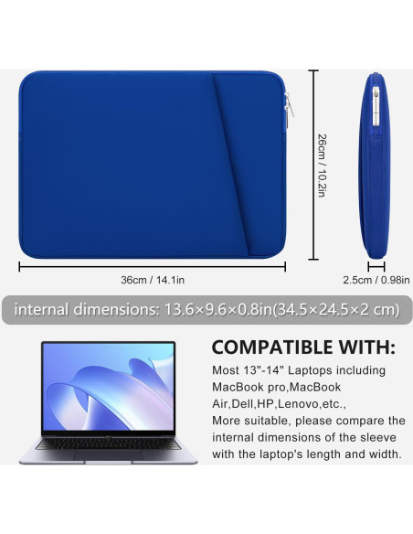 Funda Acolchada para Laptop HEDUGO 13-14" Azul Klein