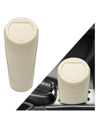Basurero de coche FSTURIOS con tapa abatible Beige 1200ml