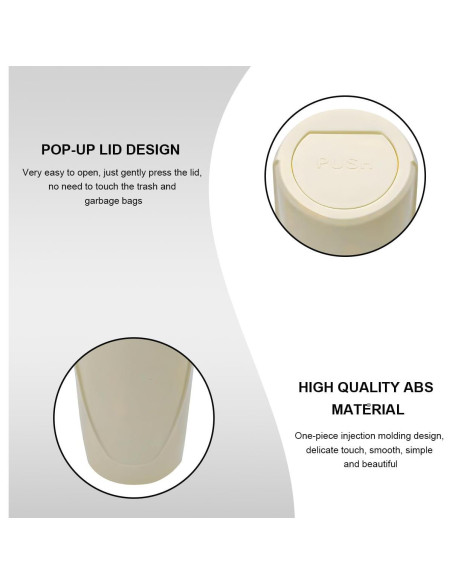 Basurero de coche FSTURIOS con tapa abatible Beige 1200ml