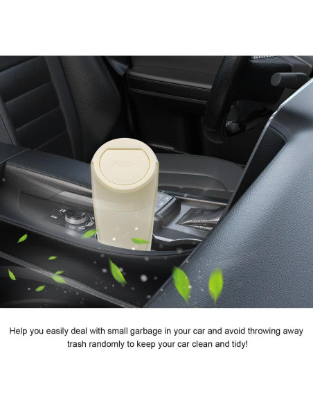 Basurero de coche FSTURIOS con tapa abatible Beige 1200ml