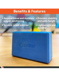 Bloque de Yoga Body Sport Alta Densidad Paquete de 2 Azul 7.62 cm 2