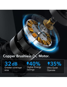 Ventilador de Techo Rayqueen 106.68 cm Negro con Luz y Control Remoto 2