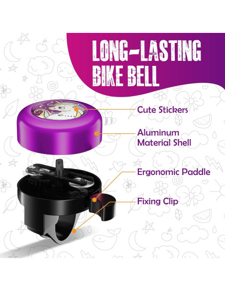 Timbre de Bicicleta Rivsli RSUS-BB06 Púrpura con Streamers