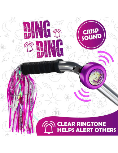 Timbre de Bicicleta Rivsli RSUS-BB06 Púrpura con Streamers