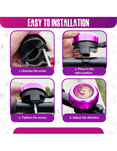 Timbre de Bicicleta Rivsli RSUS-BB06 Púrpura con Streamers