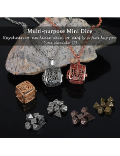 Conjunto de Dados Mini D&D MaiHONG 7PCS Metal Portátil 2