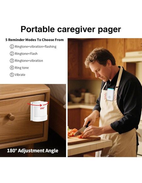 Alarma de Sensor de Cama MERLRR con 58 Melodías y Vibración