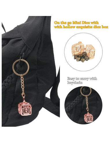 Conjunto de Dados Mini D&D MaiHONG 7PCS Metal Portátil