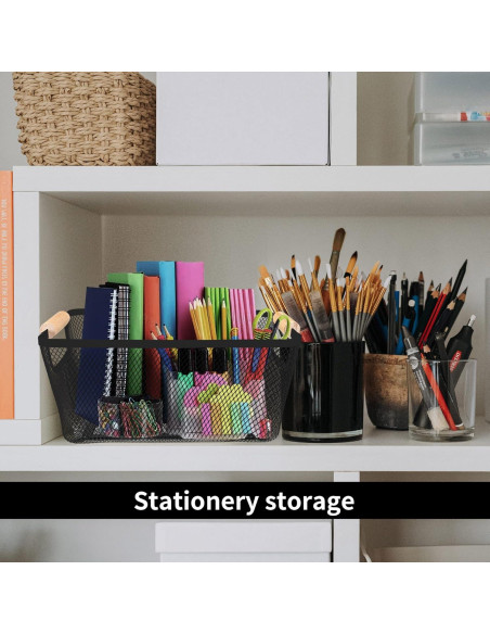 2 Canastas de Malla de Metal PTSGCAI con Mango de Bambú 30.48 cm