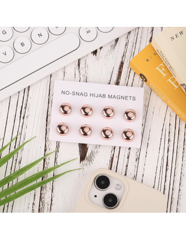 8 Alfileres Magnéticos para Hijab Dorados XIHIRCD - Multiusos