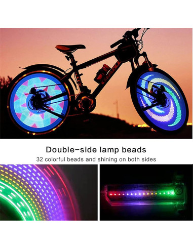 Luz de Rueda de Bicicleta EOHMAK 32 LED 32 Patrones RGB