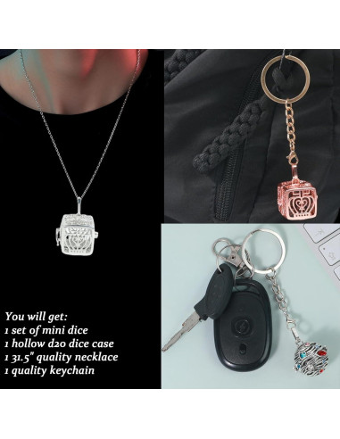 Conjunto de Dados Mini D&D MaiHONG 7PCS Metal Portátil