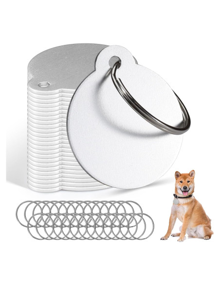 25 Etiquetas de Perro Personalizadas Sekonow 3.1cm Aluminio