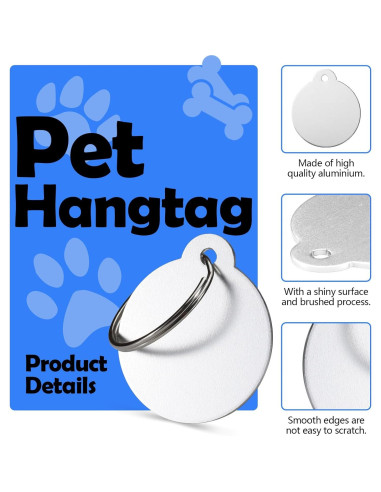 25 Etiquetas de Perro Personalizadas Sekonow 3.1cm Aluminio