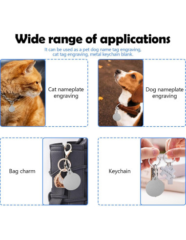 25 Etiquetas de Perro Personalizadas Sekonow 3.1cm Aluminio