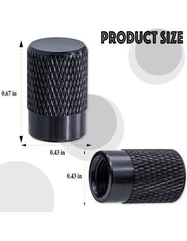4 Tapones de Válvula de Neumático MEAJOO - Aluminio Negro