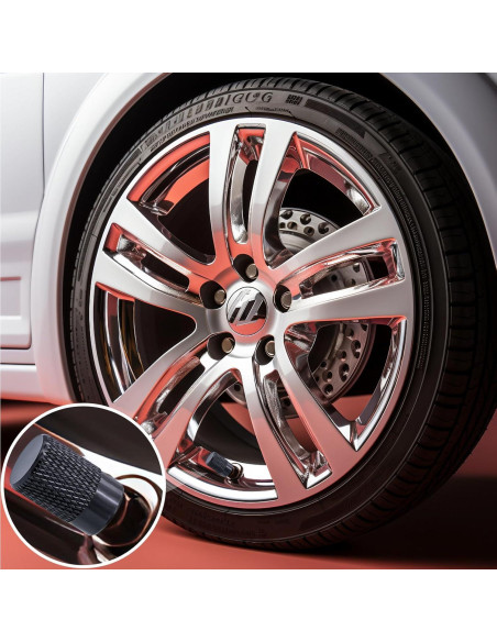 4 Tapones de Válvula de Neumático MEAJOO - Aluminio Negro 4 Tapones de Válvula de Neumático MEAJOO - Aluminio Negro