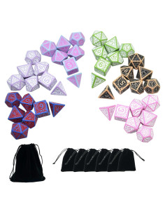 Conjuntos de Dados Poliedricos SmartDealsPro 7 Dados con Bolsas