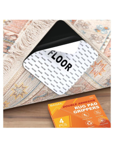 BAGAIL 4 Pcs Sujetadores Antideslizantes para Alfombra 10.16 cm