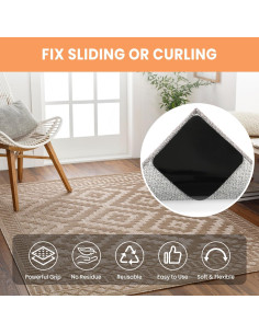 BAGAIL 4 Pcs Sujetadores Antideslizantes para Alfombra 10.16 cm 2